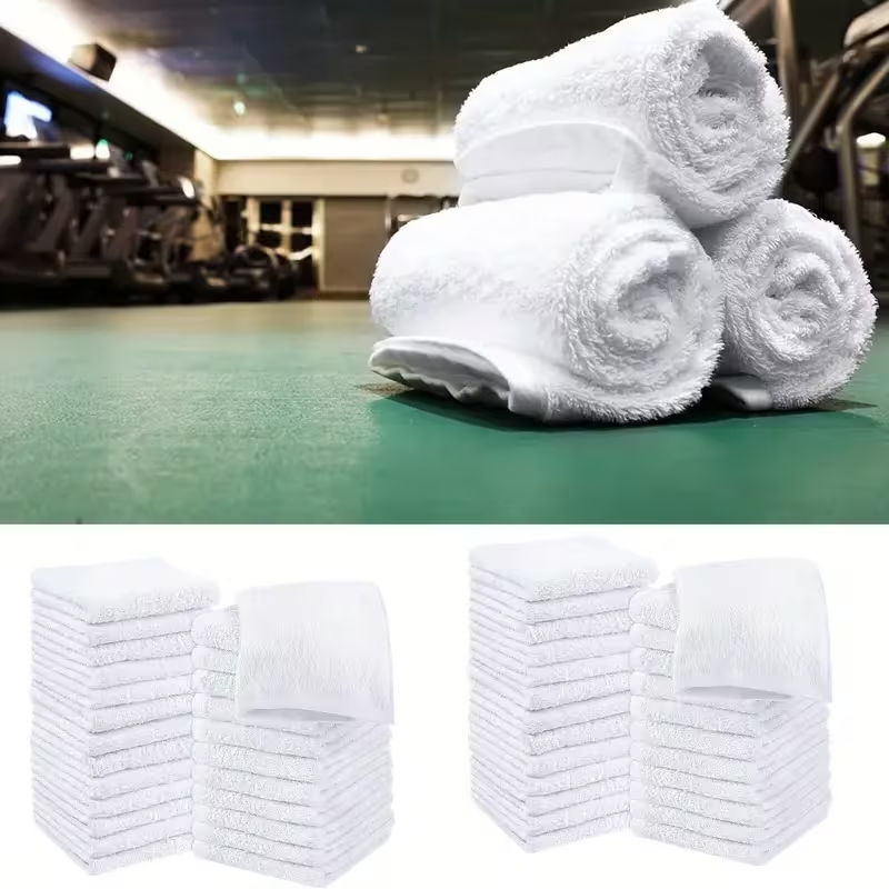 Soft White Microfibre Face Towels, 10 Pieces