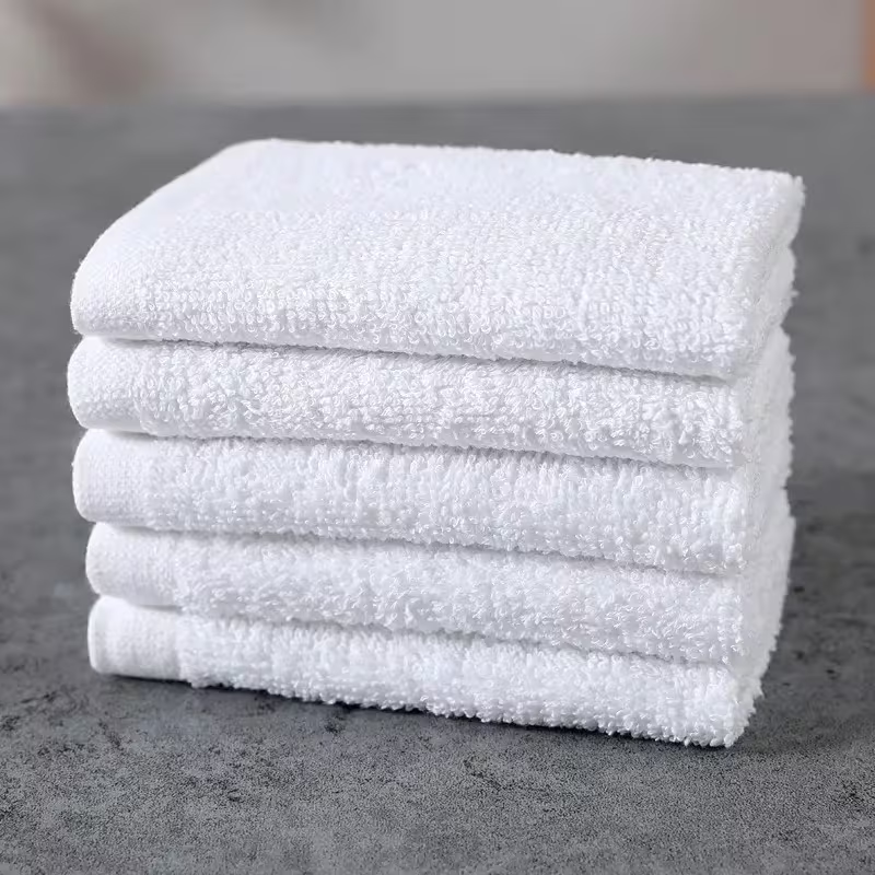 Soft White Microfibre Face Towels, 10 Pieces