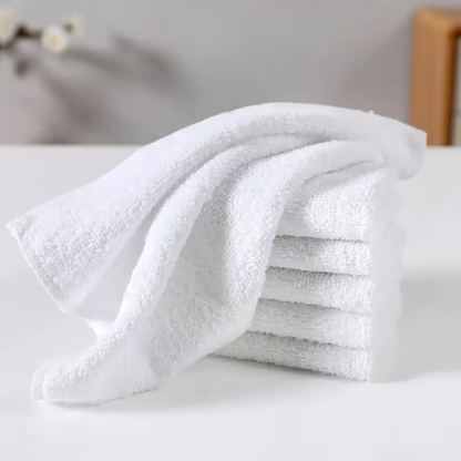 Soft White Microfibre Face Towels, 10 Pieces