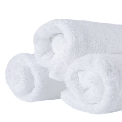 Soft White Microfibre Face Towels, 10 Pieces